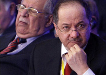 Kurdistan president Masoud Barzani and Iraqi president Jalal Talabani