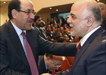 Nouri al-Maliki with Haider al-Abadi