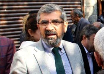 Senior Kurdish lawyer Tahir Elci shortly before he was shot dead in Turkey