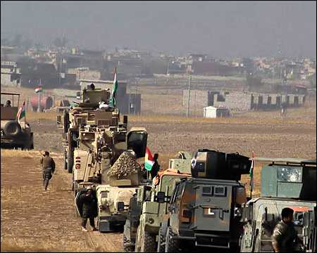 Iraqi Kurdish peshmerga forces in Bashiqa