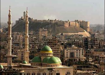 Aleppo citadel in Aleppo city, Syria