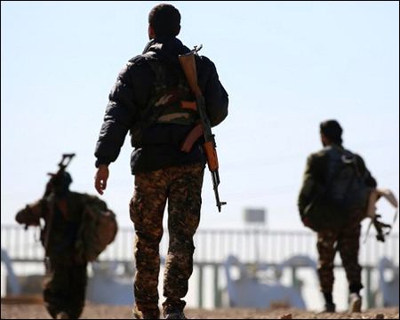 Kurdish YPG fighters of Syrian Kurdistan