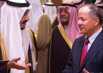 Saudi King Salman with Massoud Barzani