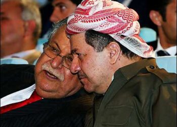 Massoud Barzani with Jalal Talabani
