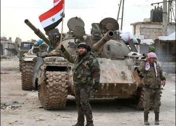 Syrian government forces deploy near the Damascus-Aleppo highway in the southern part of Syria's northern Aleppo province, February 10, 2020. Photo: AFP