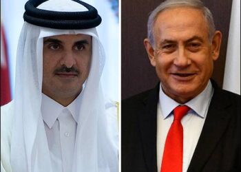 Tamim bin Hamad Al-Thani and Benjamin Netanyahu