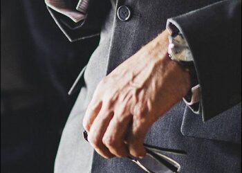 Business glasses hand watch