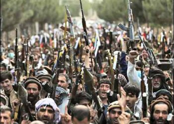 Afghan militiamen join Afghan defense and security forces during a gathering in Kabul, Afghanistan, on June 23, 2021.  Photo: AP