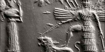 Impressions made from Sumerian cylinder seal