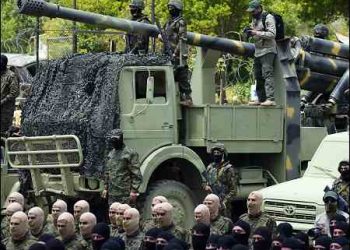 Fighters from the Lebanese Shiite Hezbollah group carry out a training exercise in Aaramta village in the Jezzine District, southern Lebanon, May 21, 2023. Photo: AP