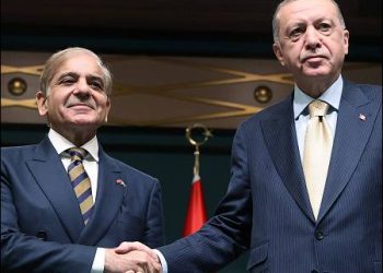 Tayyip Erdogan with Shehbaz Sharif