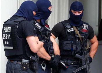 Special police in front of a building in Berlin, Germany, July 12, 2017. Photo: Reuters
