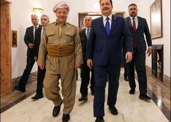 Massoud Barzani with Mohammed Shia al Sudani, July 3, 2024