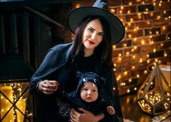 Halloween woman baby