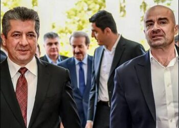KDP's Masrour Barzani (L) with PUK Bafel Talabani, Erbil, Iraqi Kurdistan, June 11, 2022. Photo: Barzani's Press Office/via iKurd.net