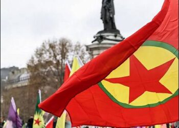 Kurdish PKK flag. Photo: DPA/PA