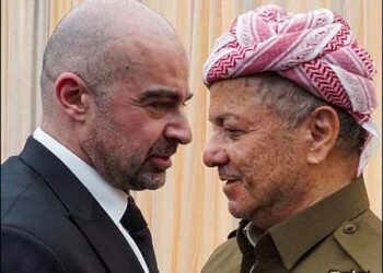 Massoud Barzani with Bafel Talabani