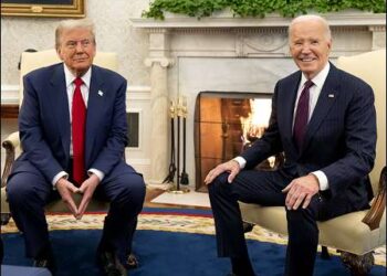 Joe Biden with Donald Trump