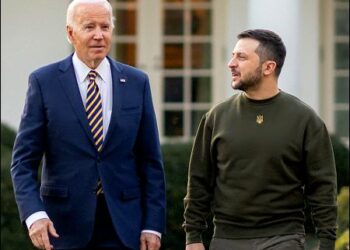 Joe Biden with Volodymyr Zelensky