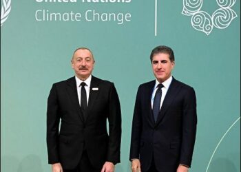 Nechirvan Barzani with Ilham Aliyev