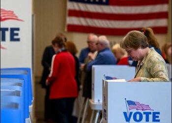 US election vote polling station
