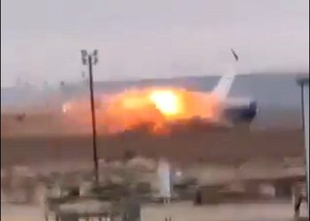 Azerbaijan Airlines plane crashes in Kazakhstan, December 25, 2024. Photo: Screengrab/video/X/via iKurd.net