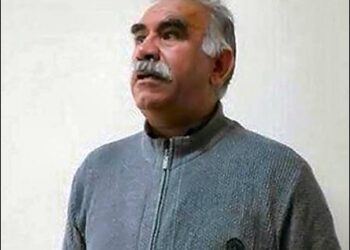 Turkey's jailed Kurdish leader and the founder of PKK, Abdullah Ocalan, meeting with Kurdish HDP party leaders in his prison. 2014. Photo: HDP party's FB