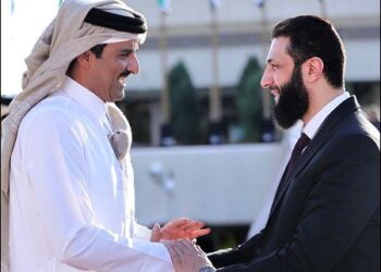 Sheikh Tamim with Ahmed al-Sharaa