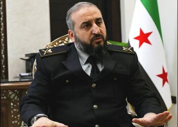 Syria's new defense minister Murhaf Abu Qasra, known by his nom de guerre Abu Hassan al-Hamawi, Damascus, Syria January 19, 2025. Photo: Reuters