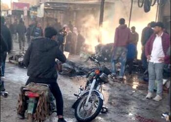 A Turkish strike hit a crowded market in the Sarrin area of Syrian Kurdistan