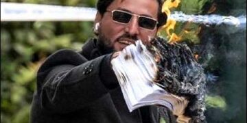 Salwan Momika, burns the Islamic book Quran