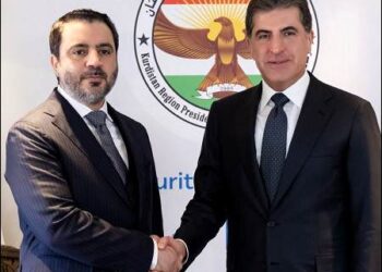Nechirvan Barzani with Asaad al-Shaibani
