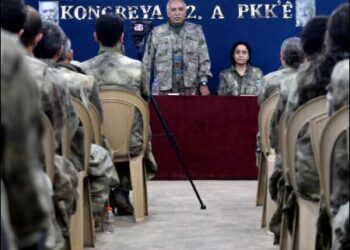 The Kurdistan Communities Union (Koma Civaken Kurdistan – KCK), the political umbrella group that includes the PKK, at the PKK's 12th congress, Qandil Mountains, Iraqi Kurdistan, May 2025. Photo: PKK/Firat News Agency
