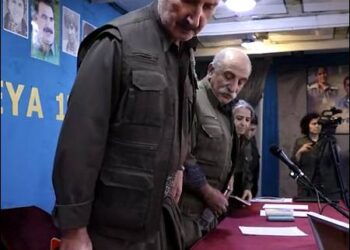 The Kurdistan Communities Union (Koma Civaken Kurdistan – KCK), the political umbrella group that includes the PKK, at the PKK's 12th congress, Qandil Mountains, Iraqi Kurdistan, May 2025. Photo: PKK/Firat News Agency