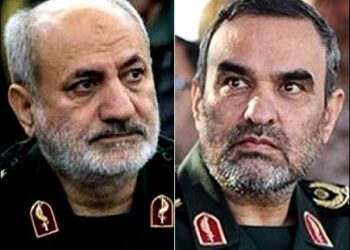 Israel strikes kill Iran’s intelligence chief Brigadier General Mohammad Kazemi (left) and his deputy General Hassan Mohaqiq, 2024. Photo: Tasnim