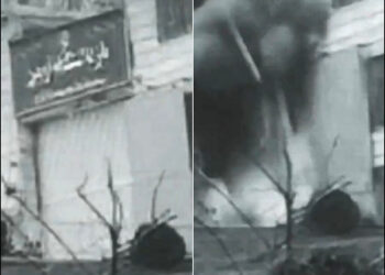 Israel strikes the gate of Iran’s Evin prison in move to free detainees, Tehran, Iran, June 23, 2025. Phto: Screengrab/video/Saar's X