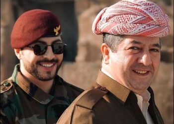 Caretaker Prime Minister of Iraqi Kurdistan, Masrour Barzani (right), with his son Areen, 2024. Photo: Barzani's Press Office via iKurd.net.