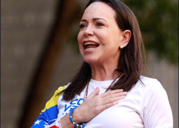 Venezuelan opposition leader Maria Corina Machado gestures at a protest ahead of the Friday inauguration of President Nicolas Maduro for his third term, in Caracas, Venezuela January 9, 2025. Photo: Reuters