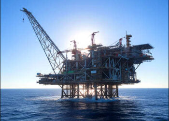 The gas platform for Leviathan, Israel's largest gas field, near Haifa bay, northern Israel, 2025. Photo: iKurd.net/ai