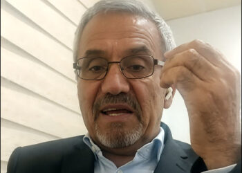 Hassan Rahmanpanah, a member of the Komala Party of Iranian Kurdistan’s Central Committee, 2023. Photo: Screengrab from Aryent TV on YouTube, via iKurd.net.