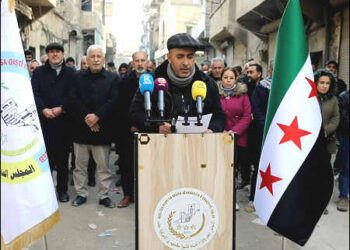 Leaders of the Kurdish neighborhoods’ councils in Sheikh Maqsud and Ashrafiyeh, Aleppo, Syria, January 9, 2026. Photo: X