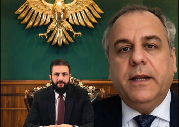 A composite image of Syria's interim President Ahmed al-Sharaa, also known as Abu Mohammed al-Golani, (left) and a Kurdish legal expert Omran Mansour, January 2026. Photo: iKurd.net/credit/SANA/Rudaw