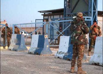 Syrian government Islamist forces guard the al-Hol camp, which holds thousands of relatives of Islamic State ISIS fighters, Hasaka, northern Syria, January 2026. Photo: SANA