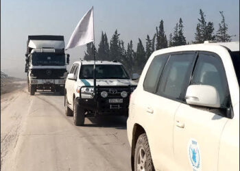 UN humanitarian convoy reaches Syria's besieged Kurdish town of Kobani, Rojava, January 25, 2026. Photo: SANA video/via iKurd.net