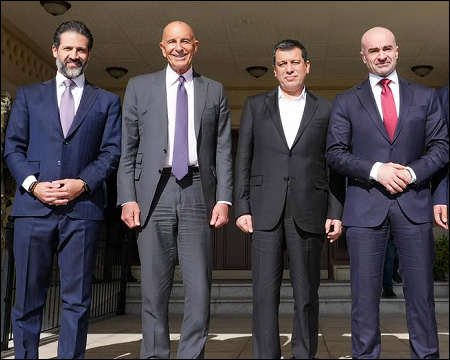 Bafel Talabani, Mazloum Abdi, and Tom Barrack meet in Sulaimani