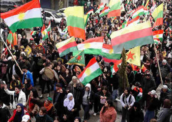 Thousands of Kurds rally in Qamishlo city in Syrian Kurdistan in show of solidarity with Kurdish armed forces, February 1, 2026. Photo: ANF