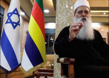 The leader of the Druze community in Israel, Sheikh Mowafaq Tarif, Julis, in northern Israel, March 13, 2025. Photo: Reuters