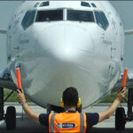 Aircraft airplane marshaller airport