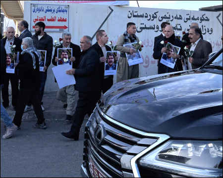 Prominent Syrian Kurdish leader Salih Muslim's body is being transported