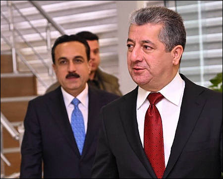 Omed Khoshnaw with Masrour Barzani Mar 2026